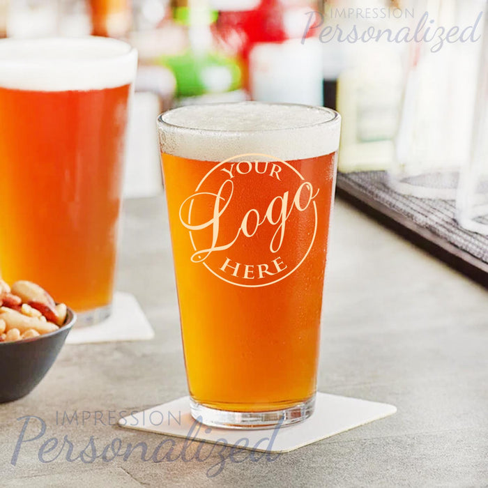 Custom Laser-Etched 16 oz Pint Beer Glass | Personalized Barware for Beer Lovers & Special Gifts