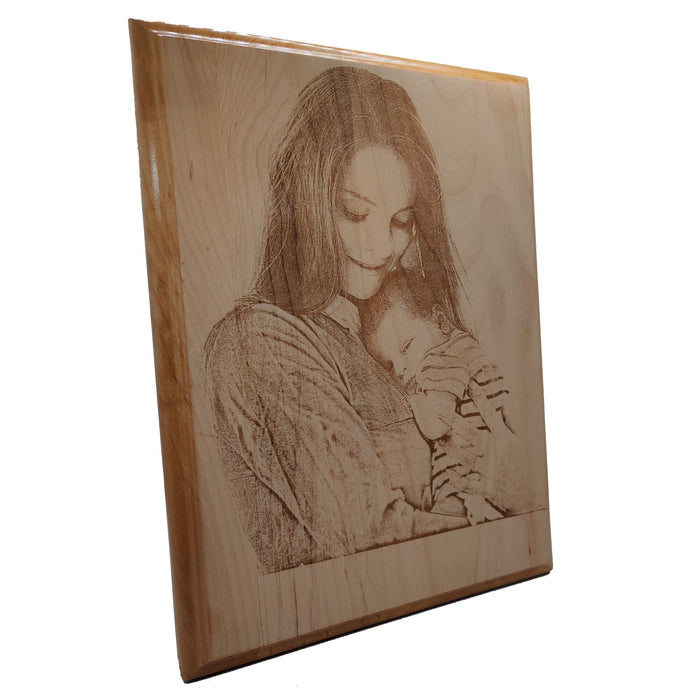 Personalized Laser Engraved Photo on Wooden Plaque – Custom Photo Gift for Special Occasions