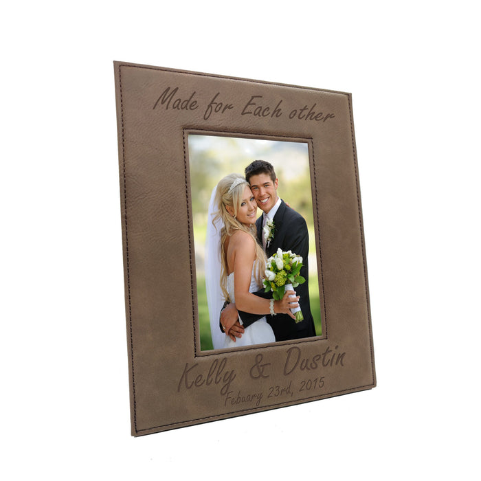 Personalized Leatherette Photo Frame – Custom Engraved Picture Frame for Weddings, Graduations & More