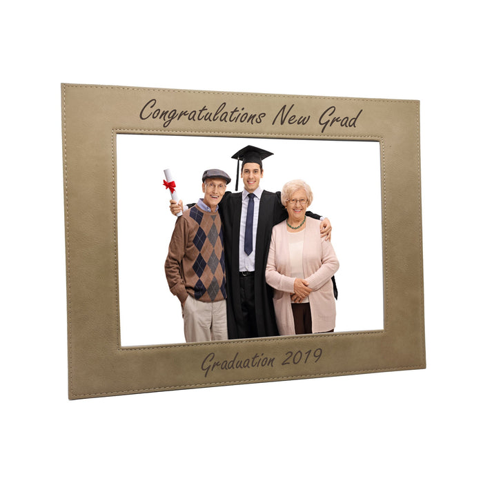 Personalized Leatherette Photo Frame – Custom Engraved Picture Frame for Weddings, Graduations & More