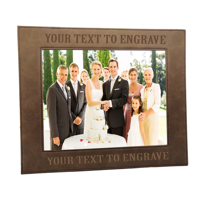 Personalized Leatherette Photo Frame – Custom Engraved Picture Frame for Weddings, Graduations & More