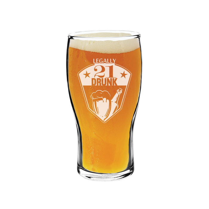 Personalized 21st Birthday Tulip Pint Beer Glass – Custom 20oz Beer Glass for 21st Birthday Gifts