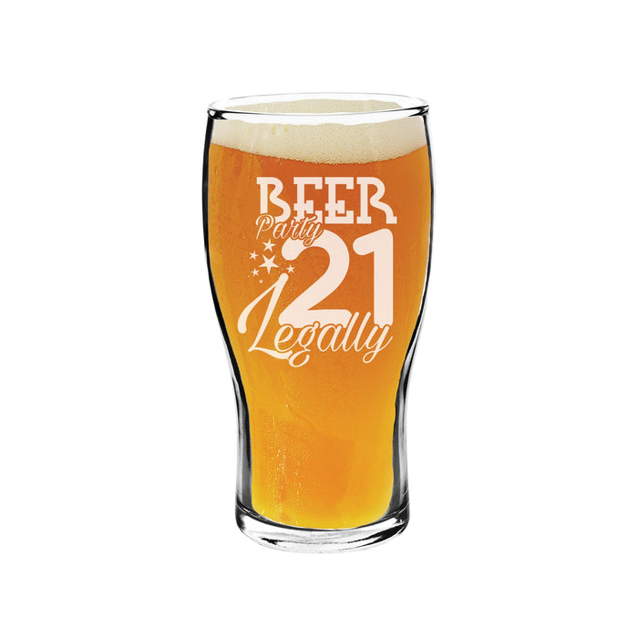 Personalized 21st Birthday Tulip Pint Beer Glass – Custom 20oz Beer Glass for 21st Birthday Gifts
