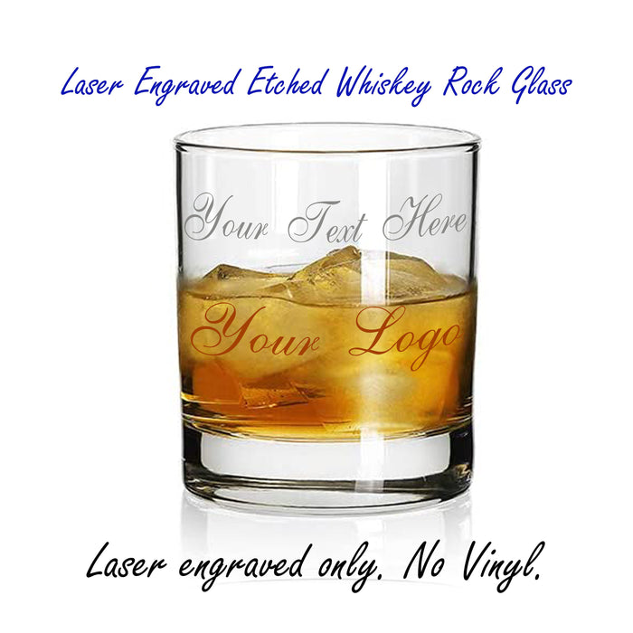 Personalized Whiskey Rock Glass – Custom Laser Engraved Old Fashioned Glass for Whiskey Lovers