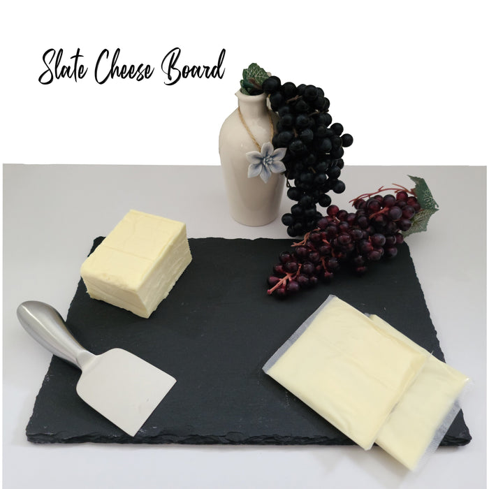 Personalized Cheese Serving Slate Board – Custom Laser Etched Slate Cheese Plate with Natural Edges