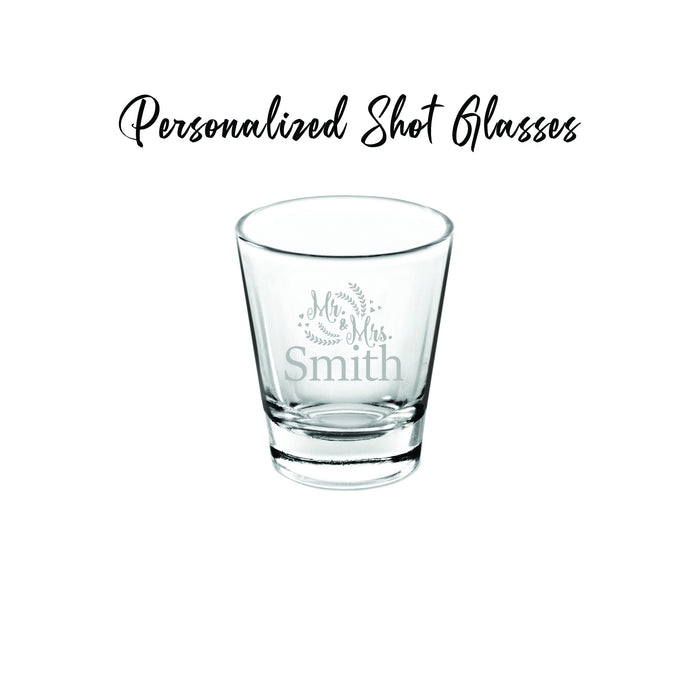 Custom Laser-Etched 2 Oz Shot Glass | Personalized Shot Glasses for Weddings, Home Bars & Corporate Gifts