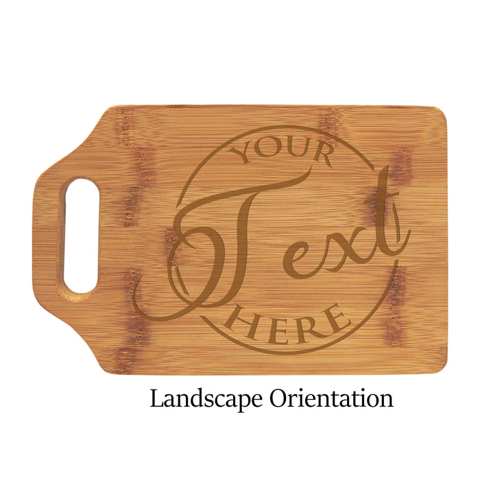 Personalized Bamboo Cutting Board with Handle | Custom Serving & Charcuterie Board | Cheese & Bread Board