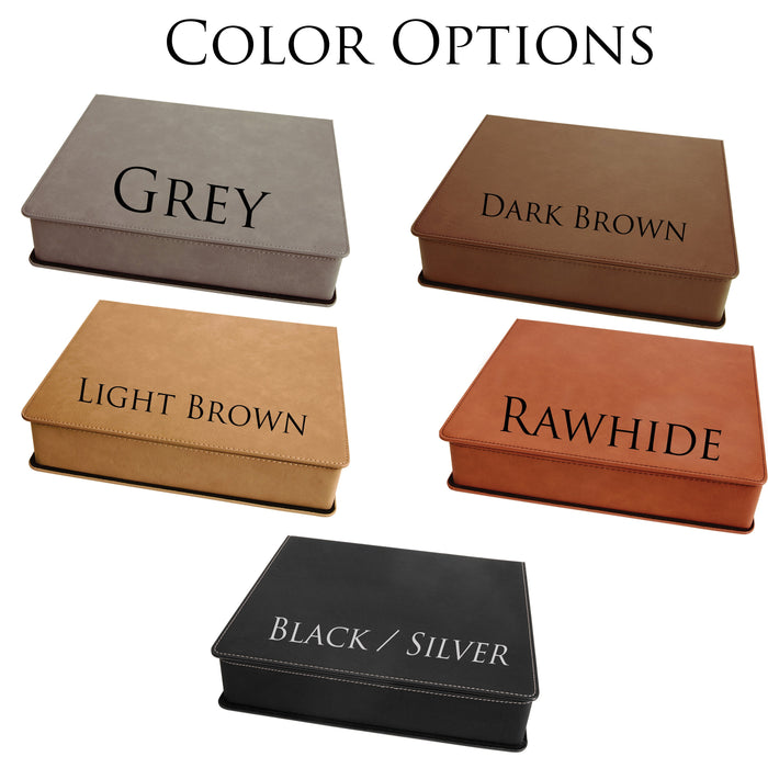 Personalized 4-Piece Wine Tool Set with Custom Leatherette Storage Box – Engraved Wine Accessories