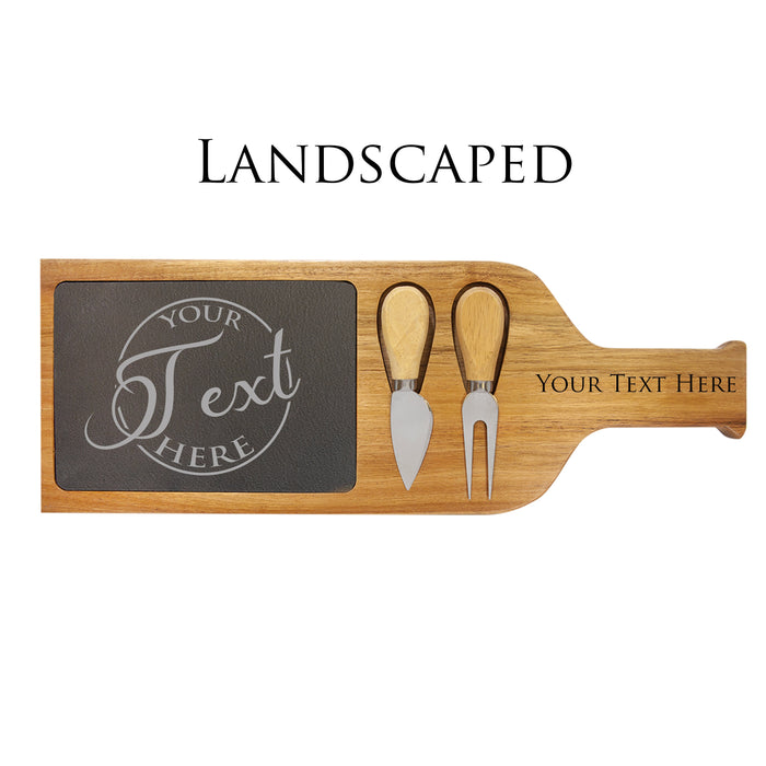 Personalized Cheese Cutting Board with Cheese Knives – Custom Charcuterie Board & Serving Tray | Perfect Housewarming and Gift for Entertainers