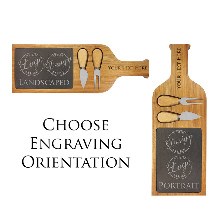 Personalized Cheese Cutting Board with Cheese Knives – Custom Charcuterie Board & Serving Tray | Perfect Housewarming and Gift for Entertainers