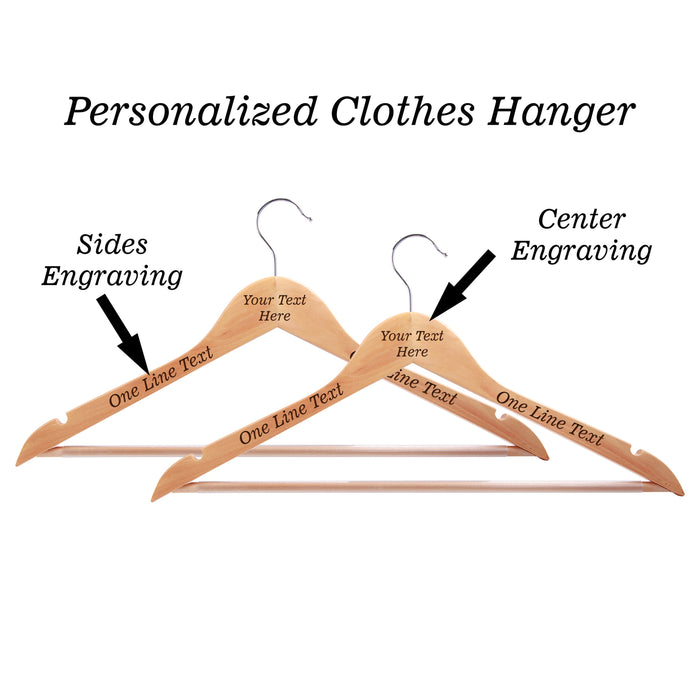 Personalized Wooden Bridesmaid Hangers – Custom Engraved Solid Maple Wedding Dress Hanger | Bridal Gift