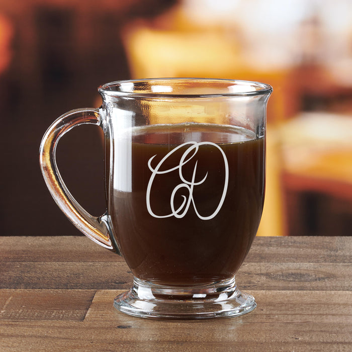 Custom 16 oz. Clear Café Mug | Laser Engraved Glass Coffee Mug