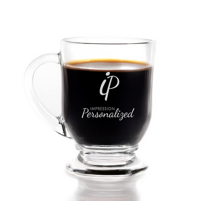 Custom 16 oz. Clear Café Mug | Laser Engraved Glass Coffee Mug