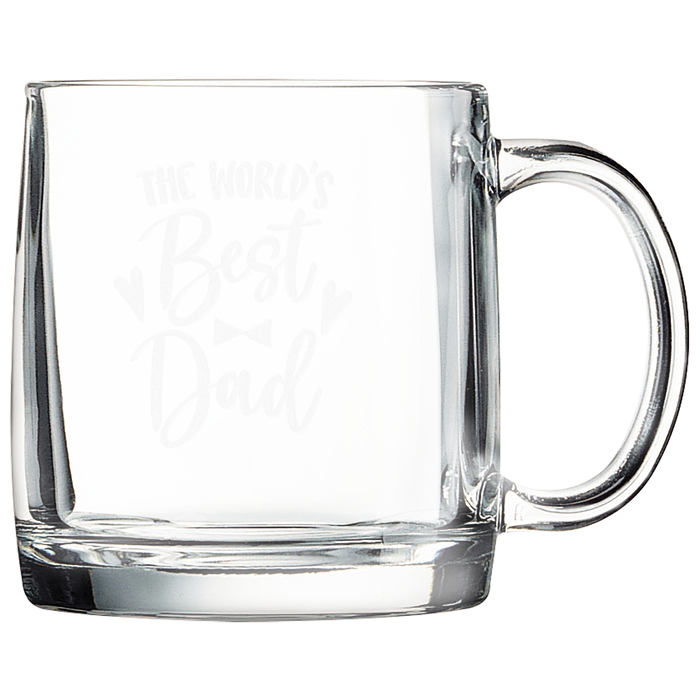 Custom Clear Glass Coffee Mug with Handle – Personalized 12 1/4 oz. Mug for Logos & Special Occasions