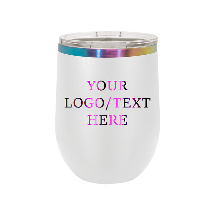 12 oz. Personalized Prism Stainless Steel Stemless Wine Glass | Wine Tumbler