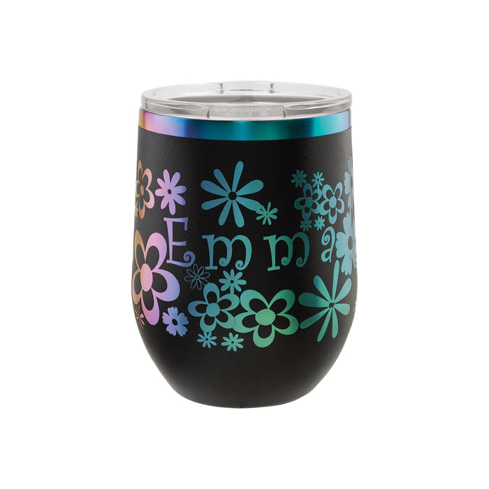 12 oz. Personalized Prism Stainless Steel Stemless Wine Glass | Wine Tumbler