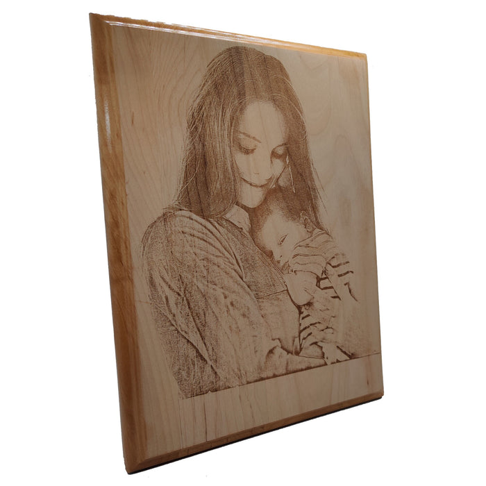 Laser engraved Photo | Photo Engraved on Wooden Plaque | Photo Gift | New Born Picture | Memories for ever | New Born gift| Mothers day gift