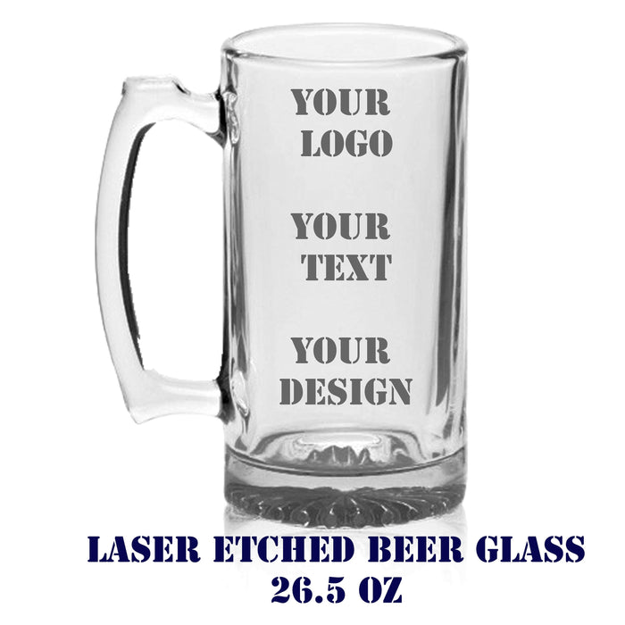 Personalized Beer Mug, Jumbo Beer Mug 26.5Oz, Laser etched beer mugs, Laser engraved Beer Mug, Custom Beer mugs with handle, Sports Beer Mug