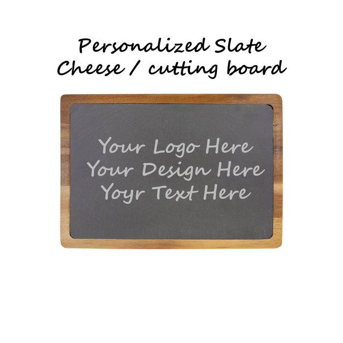Personalized Natural Slate cutting board | Custom cheese board | personalized serving board | Best Gift for mother 13 x 9 Inches