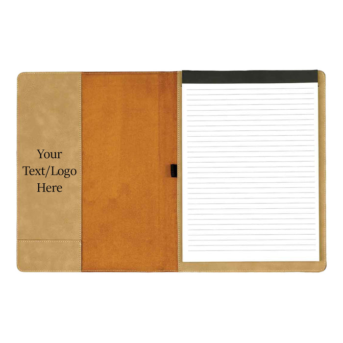 Personalized Leatherette Portfolio with Refillable Notepad | Classy Leather Customized Portfolio with Notepad | Engraved Portfolio with Logo