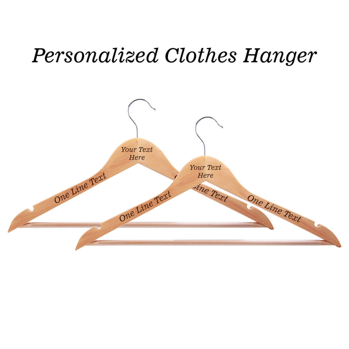 Personalized Wooden Bridesmaid Cloth Hangers | Wooden Engraved Hanger for Bride Bridal Gift | Custom Solid Maple Wedding Dress Hanger